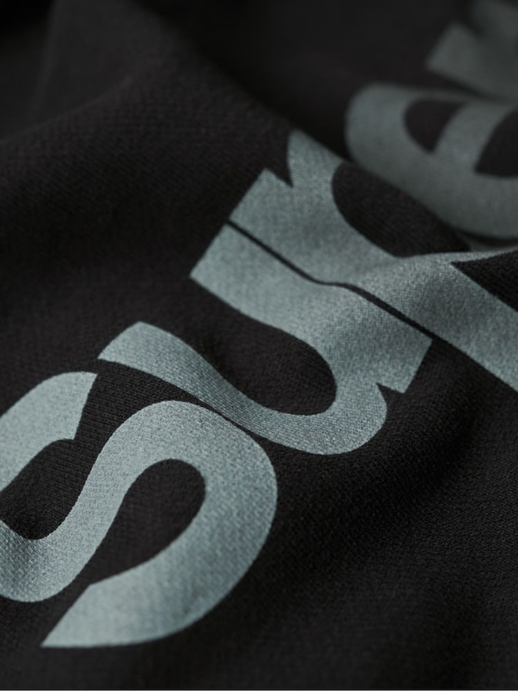 Superdry Black Loose Core Logo Fade 100% Cotton Hoodie - Image 6 of 7