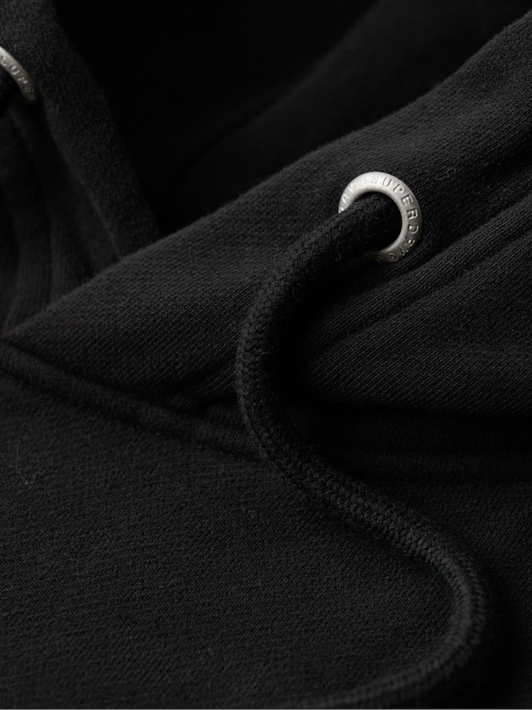 Superdry Black Loose Core Logo Fade 100% Cotton Hoodie - Image 7 of 7