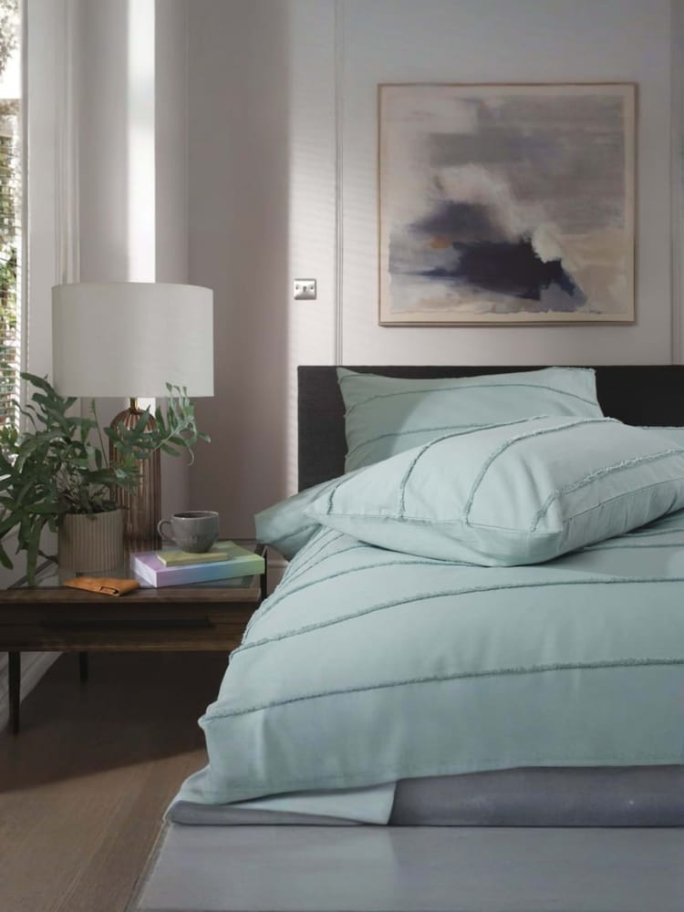 The Lyndon Company Duck Egg On The Line Duvet Cover and Pillowcase Set - Image 5 of 5 The Lyndon Company Duck Egg On The Line Duvet Cover and Pillowcase Set - Image 5 of 5