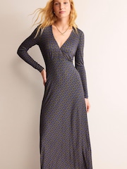 Boden Blue Long Sleeve Jersey Tea Dress - Image 1 of 5