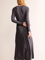 Boden Blue Long Sleeve Jersey Tea Dress - Image 2 of 5