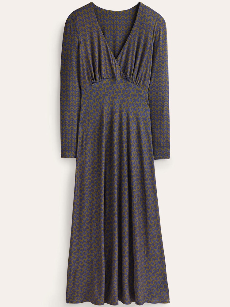Boden Blue Long Sleeve Jersey Tea Dress - Image 5 of 5