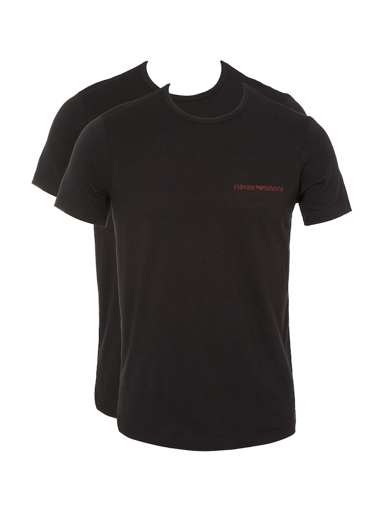 Emporio Armani Black T-Shirts 2 Pack - Image 4 of 4