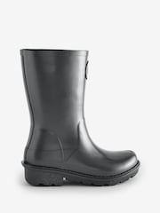 FitFlop Kids Junior Wonderwelly Pearlized Rain Black Wellies - Image 1 of 4