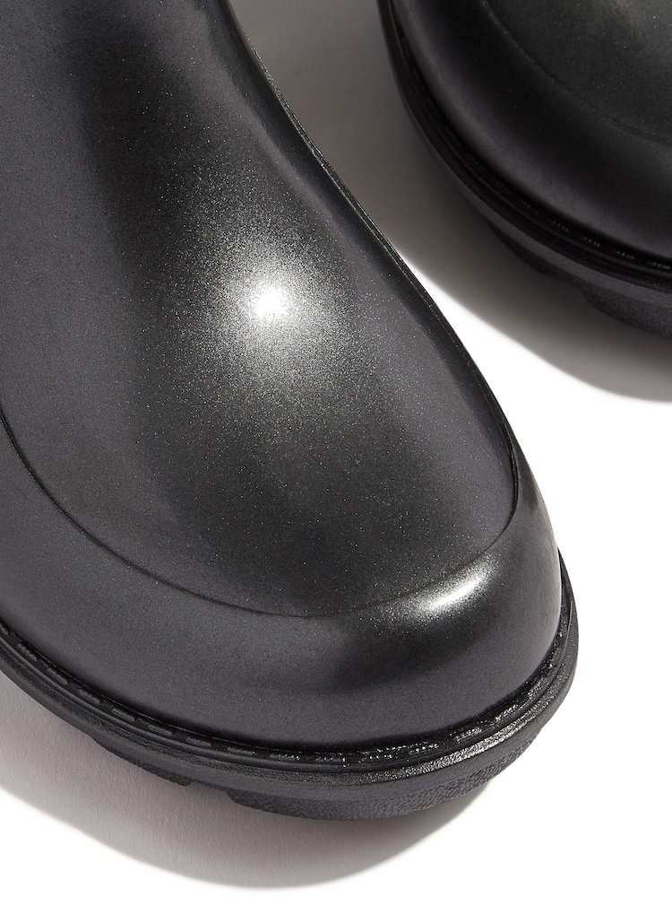 FitFlop Kids Junior Wonderwelly Pearlized Rain Black Wellies - Image 4 of 4