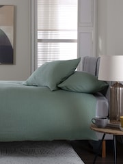 The Lyndon Company Green Tilly Texture Duvet Cover and Pillowcase Set - Image 3 of 4