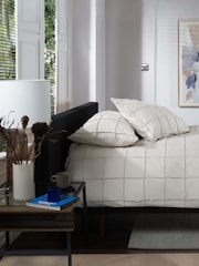 The Lyndon Company Natural Square Up Duvet Cover and Pillowcase Set - Image 1 of 6