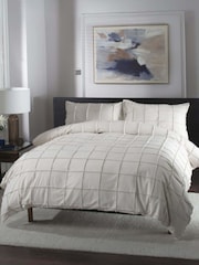 The Lyndon Company Natural Square Up Duvet Cover and Pillowcase Set - Image 2 of 6