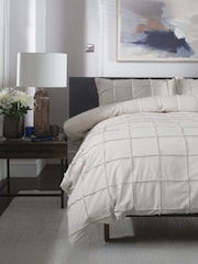 The Lyndon Company Natural Square Up Duvet Cover and Pillowcase Set - Image 3 of 6
