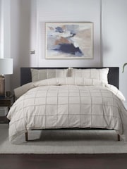 The Lyndon Company Natural Square Up Duvet Cover and Pillowcase Set - Image 4 of 6