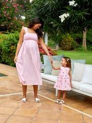 JoJo Maman Bébé Fresa de Niña Vestido Gingham bordado - Imagen 4 de 9