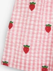 JoJo Maman Bébé Fresa de Niña Vestido Gingham bordado - Imagen 9 de 9
