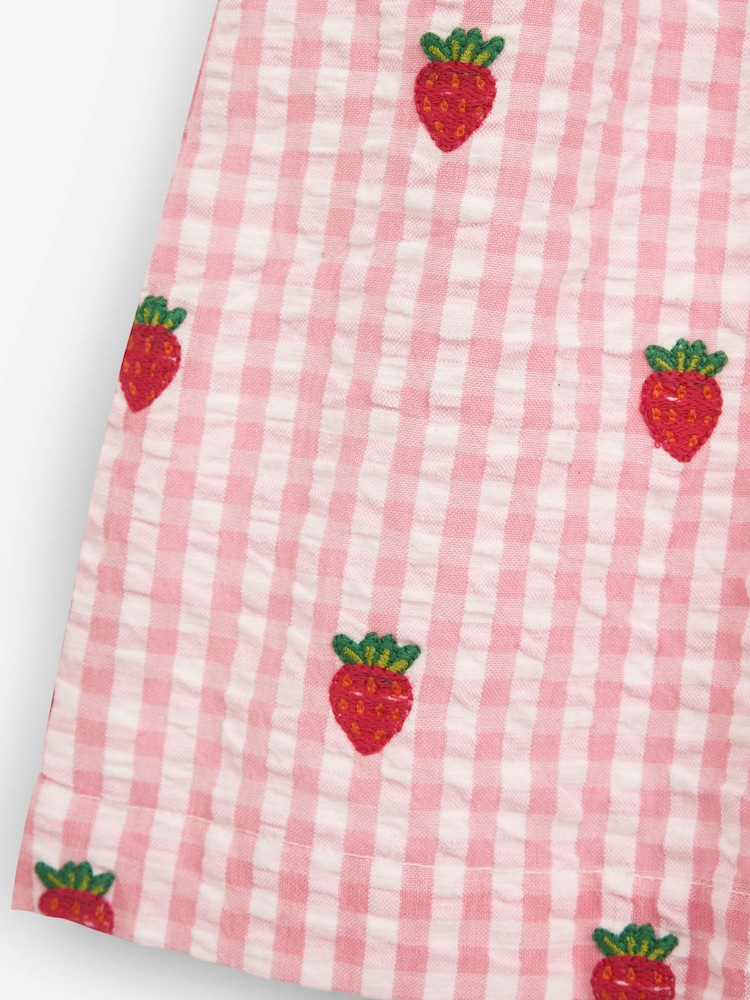 JoJo Maman Bébé Fresa de Niña Vestido Gingham bordado - Imagen 9 de 9