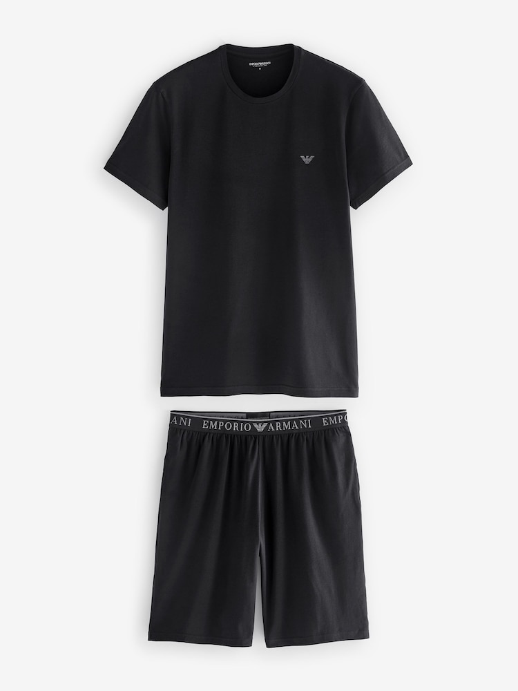 Emporio Armani Logo Waistband Short Pyjama Set - Image 1 of 6