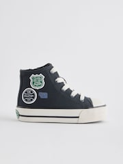 Navy Varsity Badge High Top Trainers - Image 2 of 5