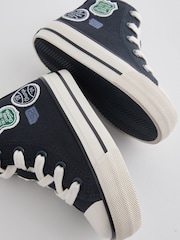 Navy Varsity Badge High Top Trainers - Image 5 of 5