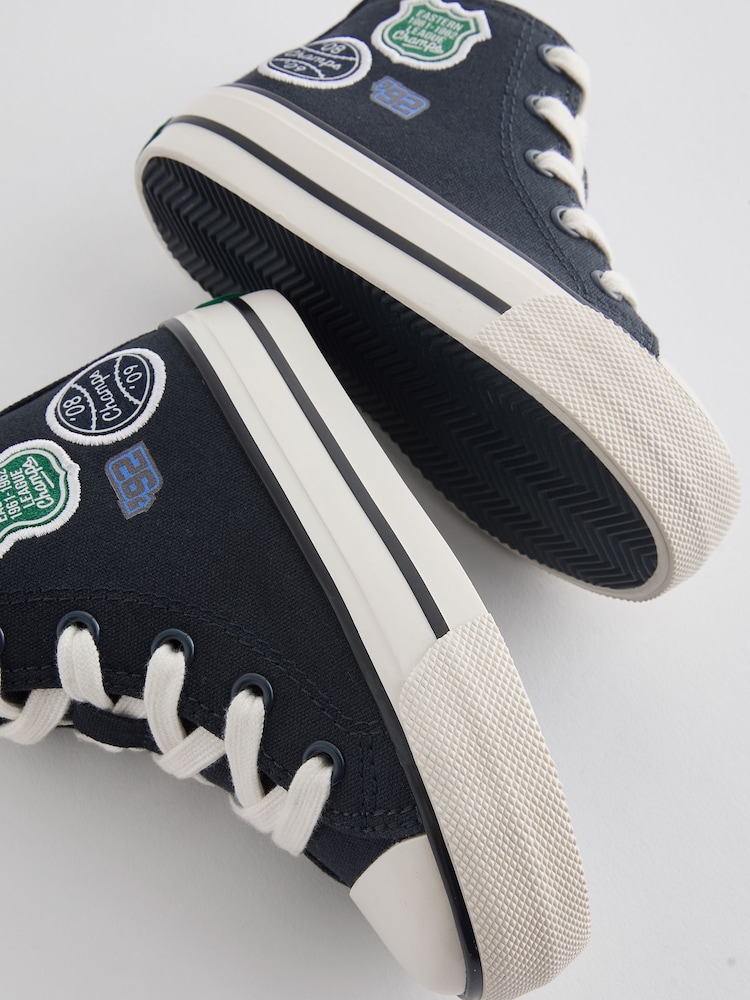 Navy Varsity Badge High Top Trainers - Image 5 of 5
