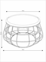 French Connection Mango Wood and Jute Chamak Coffee Table - Image 2 of 4