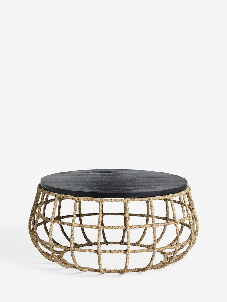 French Connection Mango Wood and Jute Chamak Coffee Table - Image 4 of 4