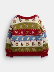 JoJo Maman Bébé Ivory Multi Character Fairisle Cardigan - Image 2 of 4