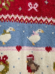 JoJo Maman Bébé Ivory Multi Character Fairisle Cardigan - Image 4 of 4