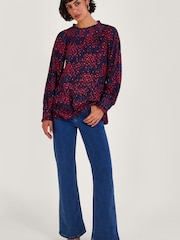 Monsoon Blue Metallic Spot Top - Image 3 of 5