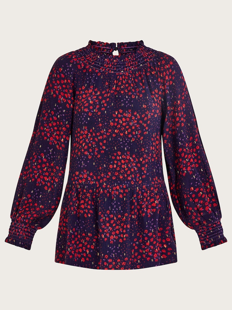 Monsoon Blue Metallic Spot Top - Image 5 of 5