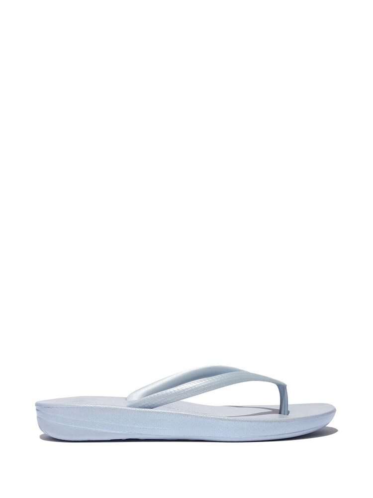 FitFlop Blue iQushion Pearlized Ergonomic Flip Flops - Image 1 of 4