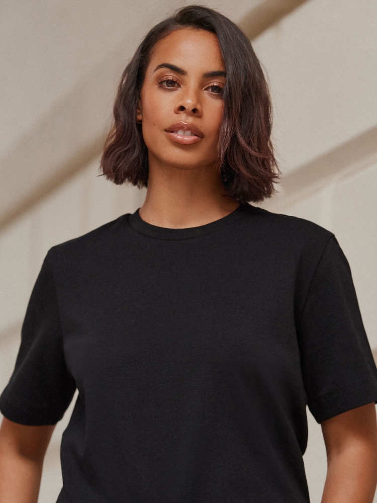 Black Heavyweight Short Sleeve Crew Neck T-Shirt - Image 1 of 6