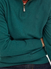 FatFace Green Braunton Half Zip Jumper - Image 4 of 5