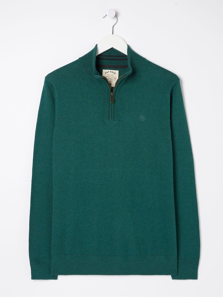 FatFace Green Braunton Half Zip Jumper - Image 5 of 5 FatFace Green Braunton Half Zip Jumper - Image 5 of 5