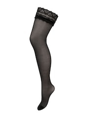 Pour Moi Black Dark Romance Eyelash 15 Denier Stocking Lace Top - Image 4 of 4