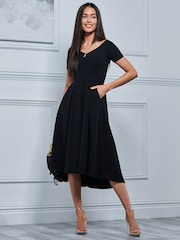 Jolie Moi Black Lenora Fit & Flare Midi Dress - Image 3 of 5
