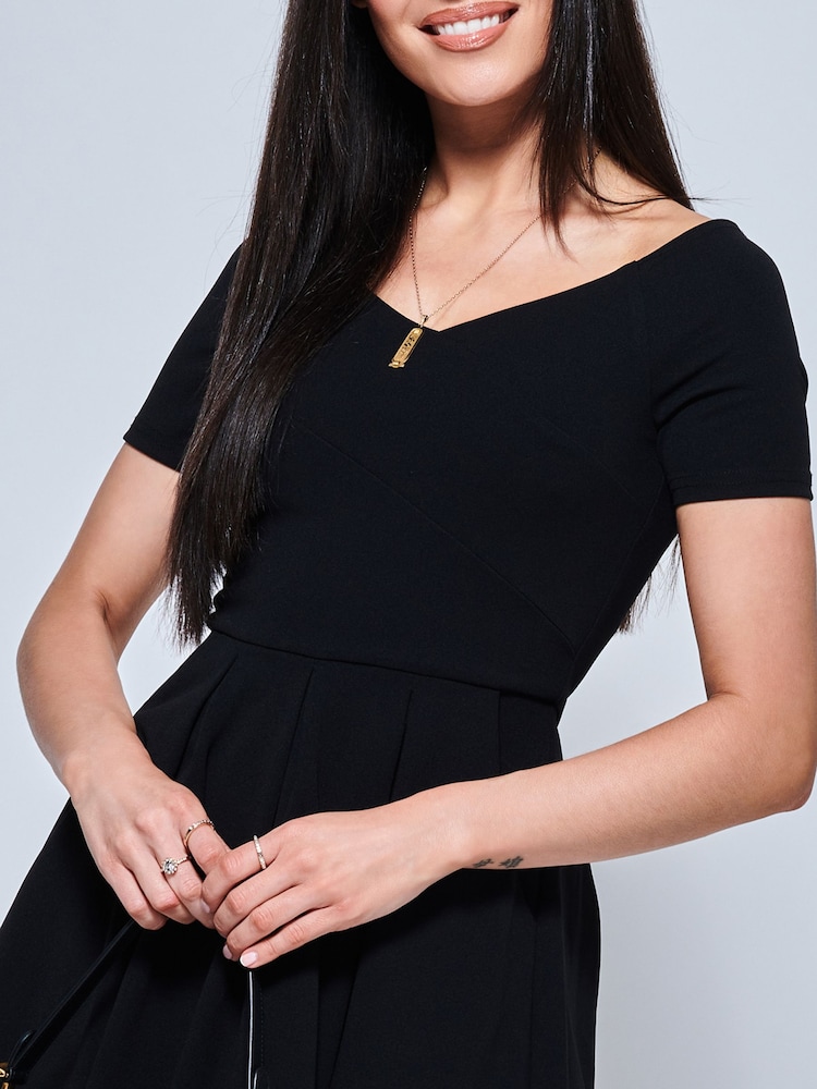 Jolie Moi Black Lenora Fit & Flare Midi Dress - Image 5 of 5
