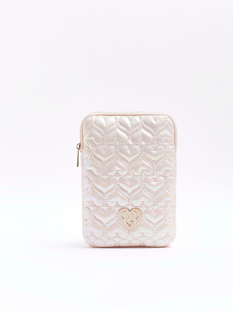 River Island Pink Girls  Nylon Heart iPad Case - Image 1 of 4