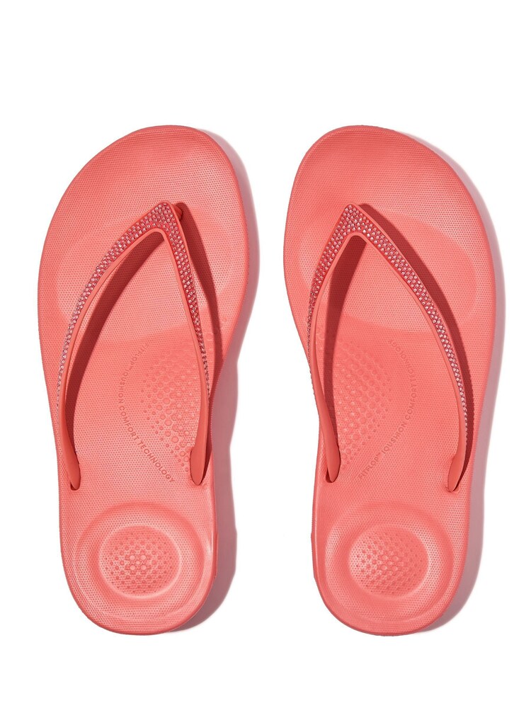 FitFlop Pink Qushion Sparkle Flip Flop - Image 1 of 4