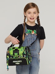 Smiggle Black/Green Minecraft Double Decker Lunchbox with Strap - Image 3 of 4