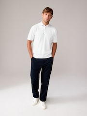 White/Light Blue Regular Fit Knitted Polo Shirts 2 Pack - Image 2 of 6