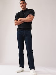 Black/Navy Blue Regular Fit Knitted Polo Shirts 2 Pack - Image 6 of 12