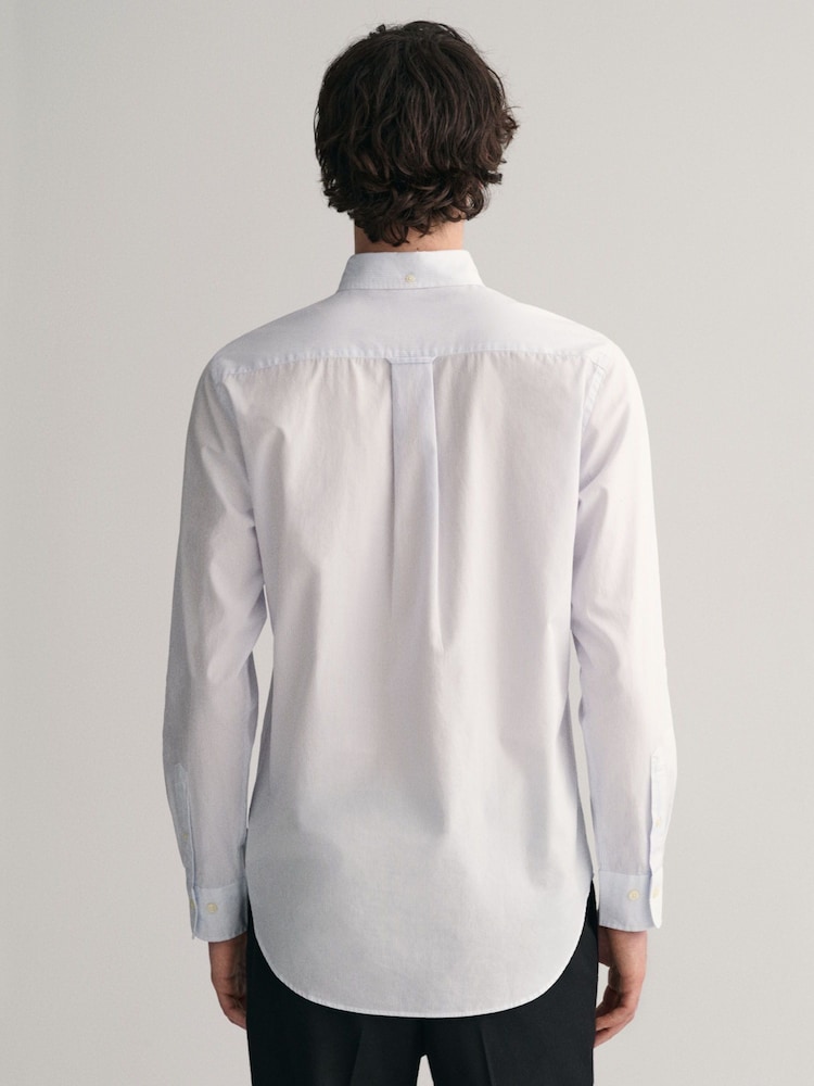 GANT Light Blue GANT Regular Fit Poplin Banker 100% Cotton Shirt - Image 2 of 5 GANT Light Blue GANT Regular Fit Poplin Banker 100% Cotton Shirt - Image 2 of 5
