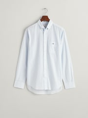 GANT Light Blue GANT Regular Fit Poplin Banker 100% Cotton Shirt - Image 5 of 5