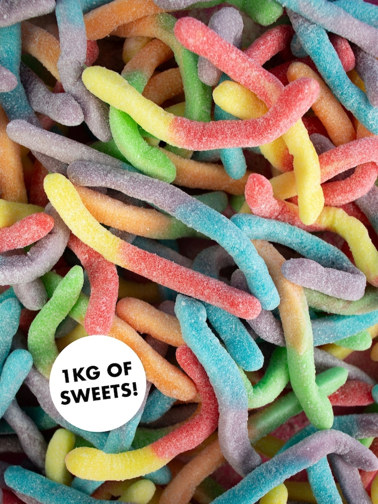Treat Kitchen Sugared Neon Gummy Worms sweets 1 Kilo Bag - Image 3 of 3 Treat Kitchen Sugared Neon Gummy Worms sweets 1 Kilo Bag - Image 3 of 3