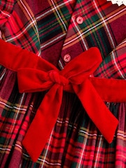 JoJo Maman Bébé Burgundy Red Tartan Puff Sleeve Dress - Image 4 of 4