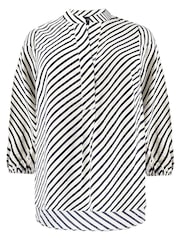 Live Unlimited Curve Stripe Curved Hem White Shirt - Image 4 of 4