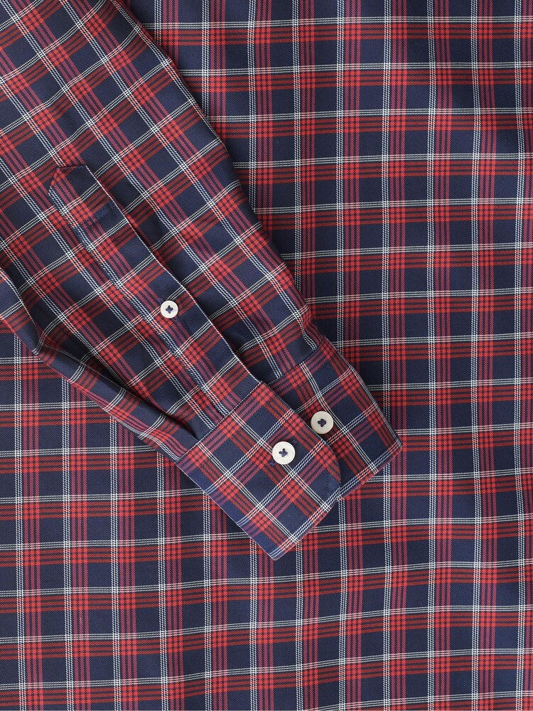 UNTUCKit Red/Blue Wrinkle-Free Slim Fit Cheny 100% Cotton Shirt - Image 6 of 6 UNTUCKit Red/Blue Wrinkle-Free Slim Fit Cheny 100% Cotton Shirt - Image 6 of 6