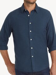 UNTUCKit Blue Dark Regular Fit Wrinkle-Free Veneto 100% Cotton Shirt - Image 3 of 4