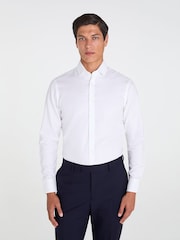 TM Lewin White Slim Fit Non-Iron Regular Plain Twill Single Cuff Shirt - Image 1 of 8