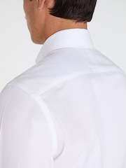 TM Lewin White Slim Fit Non-Iron Regular Plain Twill Single Cuff Shirt - Image 6 of 8