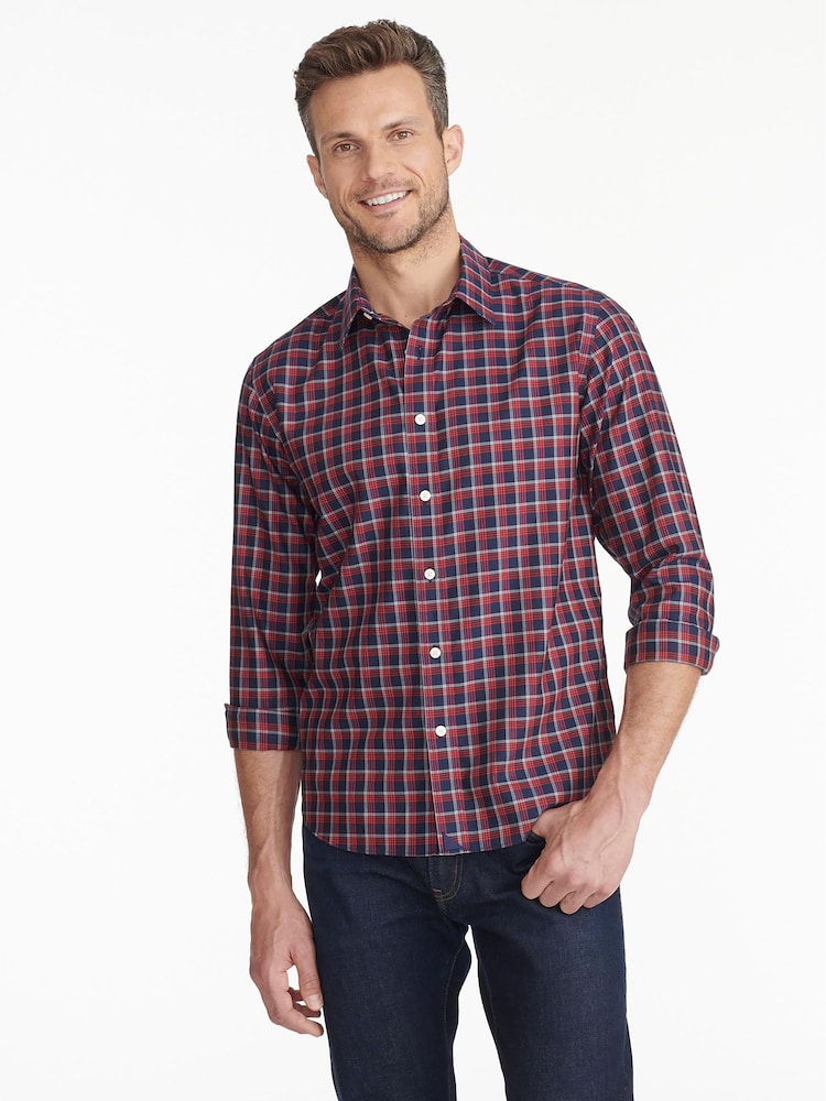 UNTUCKit Blue Dark Wrinkle-Free Slim Fit Cheny 100% Cotton Shirt - Image 1 of 5