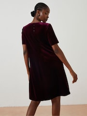 FatFace Purple Simone Velvet Dress - Image 2 of 6